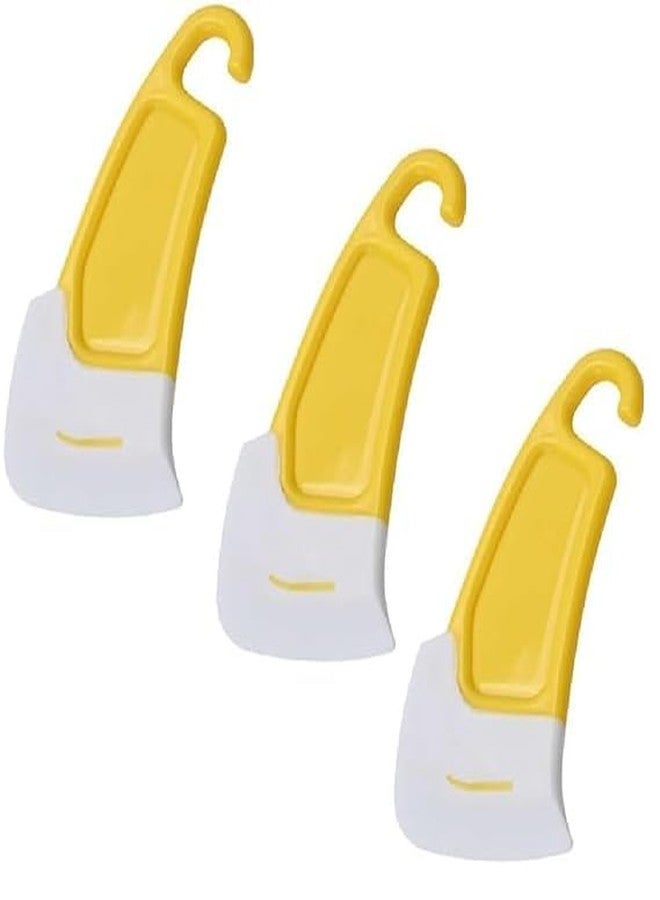 YPTC Silicone Pan Scraper Dish Cleaning Spatula Bowl Scraper Dish Scraper Non Stick Kitchen Scraper Pan Rubber Cleaning Spatula Pot Cleaning Tool 3 PCS (Multicolor) - Image 1